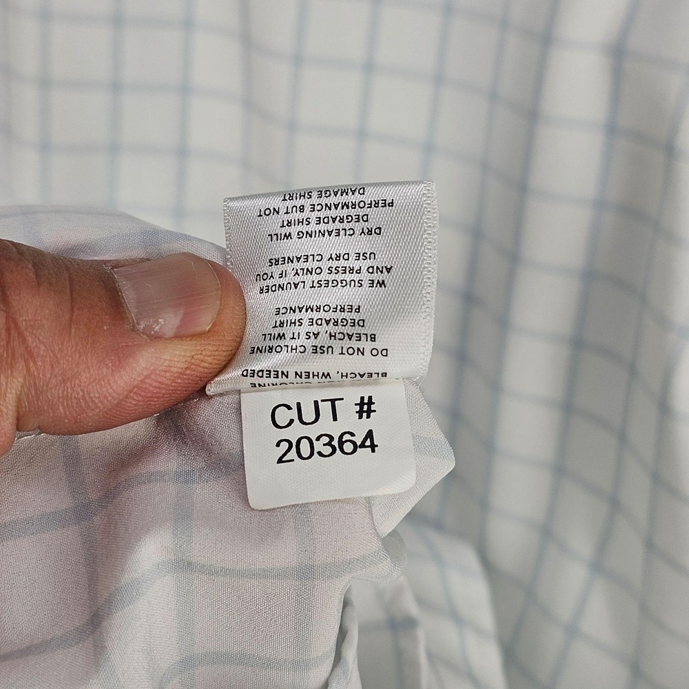 Mizzen+Main Leeward Dress Shirt Mens XL White Check Trim Fit Non Iron Stretch - Picture 5 of 9